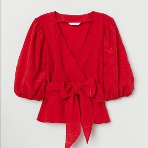 Puff sleeve Wrapover blouse